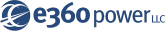 E360 Power logo with blue text and circular design.