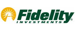 Logo of Fidelity Investments with bold green text and a yellow arch.
