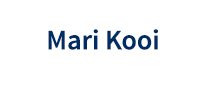 Logo displaying the name 'Mari Kooi' in dark blue text on a white background.