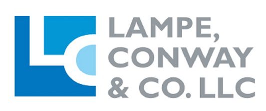 Logo with blue and gray colors for Lampe Conveyors & Co.