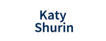 Text displaying the name 'Katy Shurin' in blue font on a white background.
