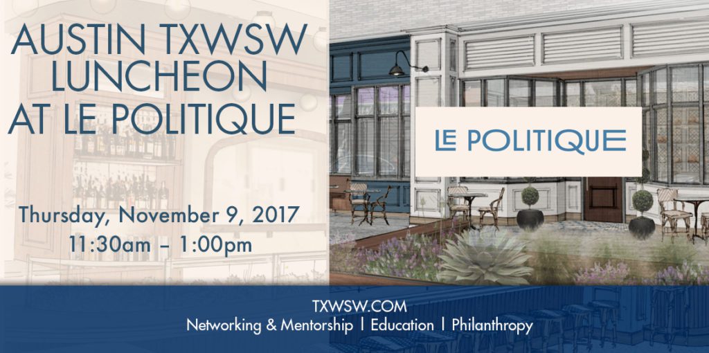 Event announcement for TXWSW EON Politique on September 9, 2017.