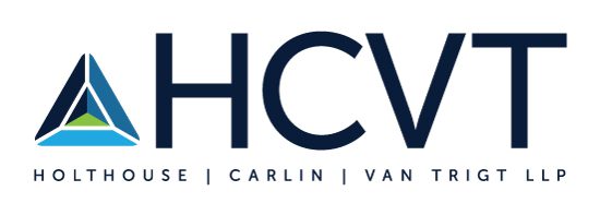A modern logo with the letters HCW and names Carlin and Van below.