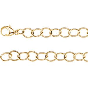 Elegant gold chain necklace with a lobster clasp.