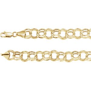 Elegant gold chain bracelet with interlocking links.