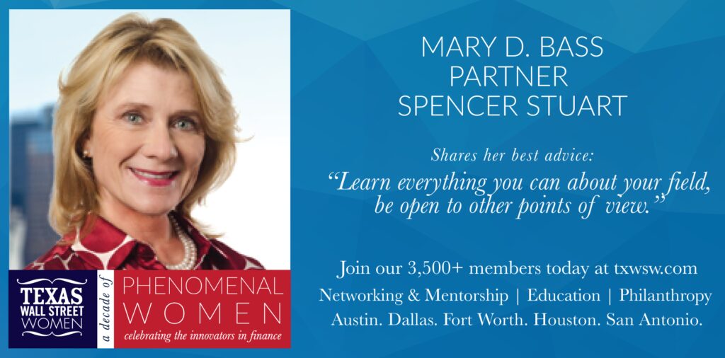 Advertisement for a women’s networking event with Mary D. Spencer.