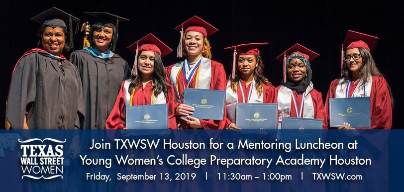 Graduates proudly display diplomas during a mentorship event at TXWSW Houston.
