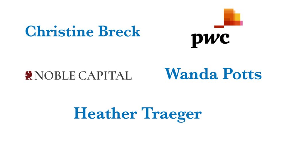 A collage of various company logos and names in different fonts and colors.