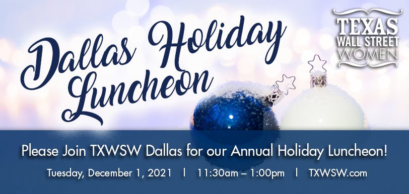 Holiday luncheon invitation with festive decorations and event details.