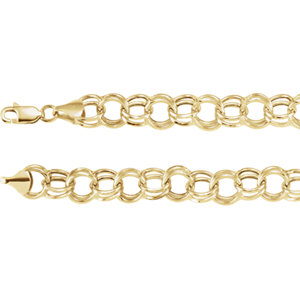 Double Link 14K Yellow Gold Chain Link Bracelet
