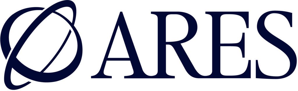 ARES logo with stylized orbit design.
