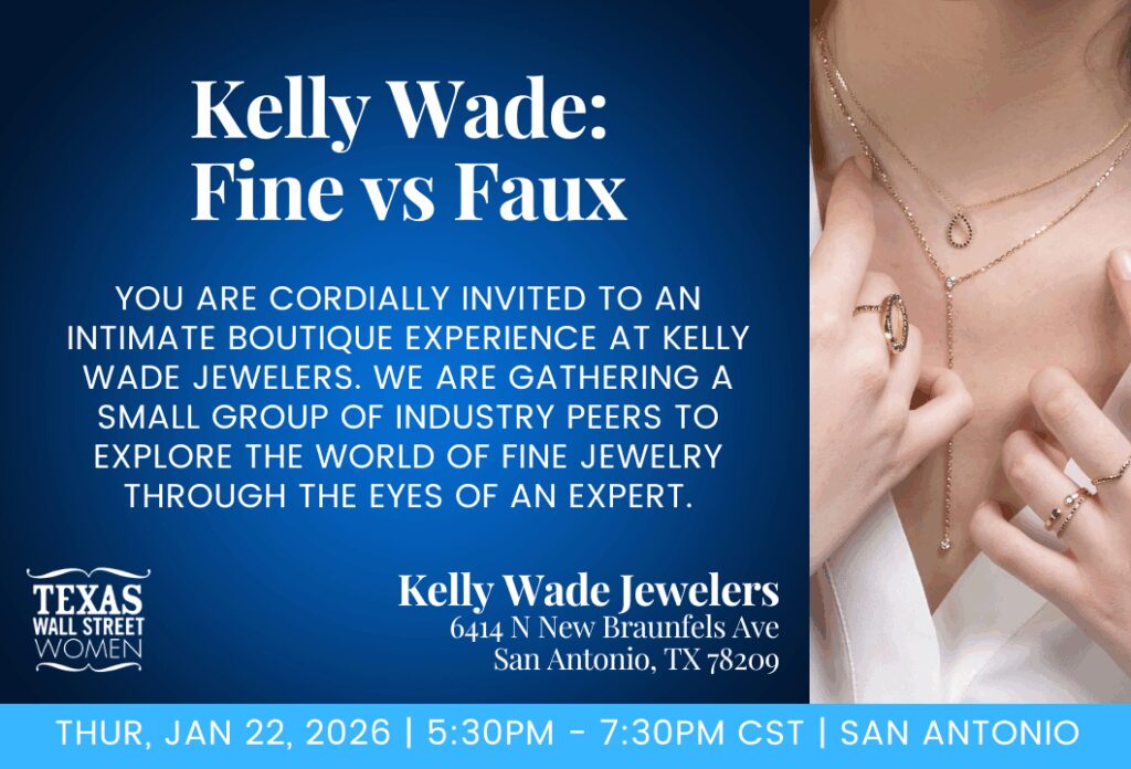 Jewelry event invitation with details and image.