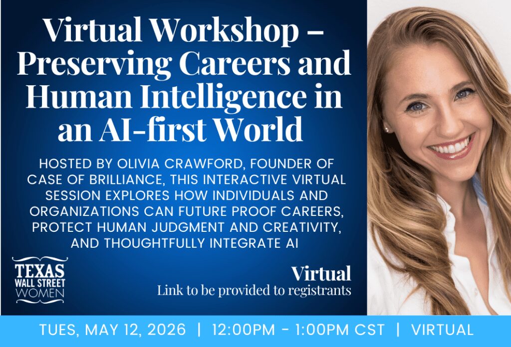 Virtual workshop event with smiling woman.