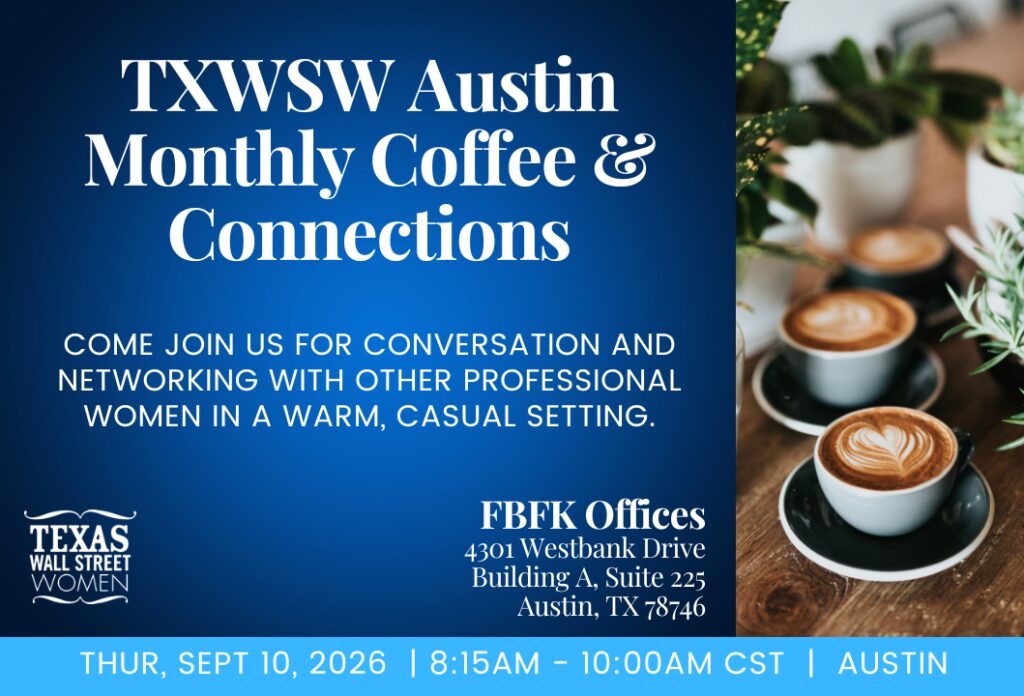 Event flyer for networking coffee meeting.